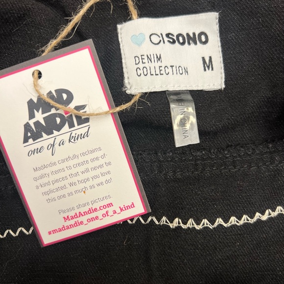 San Francisco 49ers One-of-a-Kind NWT Ci Sono Distressed Black Denim Jacket - M - Picture 5 of 5